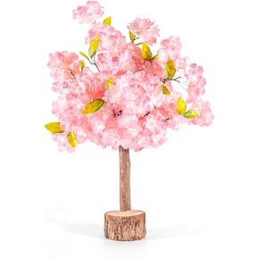 شجرة زهر الكرز الاصطناعية بطول 20 بوصة / 1.8 قدم - قطع مركزية لشجرة زهر الكرز الصناعي الوردي الطبيعي يدويًا لحفلات الزفاف وطاولة عيد الميلاد، داخلية وخارجية in Kuwait