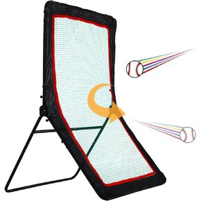 Baseball Rebounder,42x72in/4x7FT Pitch Back Baseball Rebounder Net, Pitch Back Net, Softball Rebounder, Baseball Rebound Net, Lacrosse Rebounder Net, Ball Return Net, Soccer Rebounder