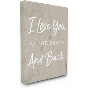 Stupell Home Décor I Love You To The Beach and Back Oversized Stretched Canvas Wall Art, 24 x 1.5 x 30, Proudly Made in USA