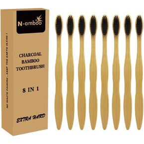 Extra Hard Bamoo Toothbrush 8 Pieces of One Pack Firm Bristles Super Hard Toothbrush