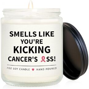 Breast Cancer Gifts for Woman, Chemotherapy Must Haves for Women Lavender Scented Candle, Cancer Care Gifts for Women, Get Well Soon Gifts Fighting Cancer Gifts, Send Love and Strength