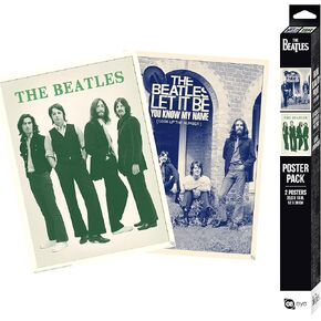ABYSTYLE The Beatles Boxed Poster Set Includes 2 Unframed Posters 15" x 20.5" Featuring Let It Be & Abbey Road Album Art Music Wall Art Room Decor