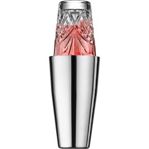 Godinger Cocktail Shaker, Martini Shaker, Boston Shaker, Stainless Cup and Crystal Glass to Mix Drinks Cocktails - Dublin Collection