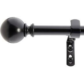 Decopolitan 5/8" Classic Ball Bay Window Curtain Rod Set, Black Oil