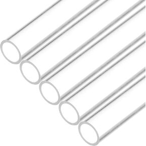 Plastic Pipe Rigid Polycarbonate Round Tube Clear, [for Lighting, Models, Water Plumbing] - 0.2x0.2"(4x5mm), 6"(160mm) Length/Transparent / 5 Pcs