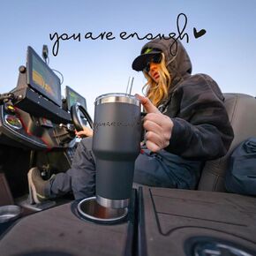 3PCS You are Enough Stickers for Stanley Cup, Water Bottle Vinyl Decal Waterproof,Affirmation Sticker for Stanley Tumbler, Laptop,Vanity Mirror,Rearview Mirror, Women Stanley Accessories