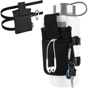 Cosmos Gym Water Bottle Pouch Water Bottle Holder Storage Sleeve Pocket for Gym, Walking, Running, Sports, Cell Phone, Card Holder, Keys Carrier