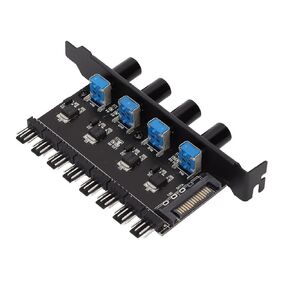 PC 8 Channels Fan Hub,4 Knob Cooling Fan Speed Controller Chassis Fan Hub CPU Cooling,for CPU Chassis HDD VGA PWM Fan Water Cooling System,SATA Interface