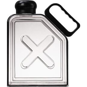 ZEAYEA زجاجة مياه مسطحة محمولة، زجاجة مياه رياضية مسطحة قابلة لإعادة الاستخدام، 35 أونصة، زجاجة مياه بلاستيكية شفافة للسفر للرياضات الخارجية، والتخييم، واللياقة البدنية، وصالة الألعاب الرياضية in Kuwait