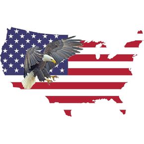 Rogue River Tactical American Eagle Sticker USA Flag Patriotic Stars and Stripes Car Window Auto Bumper Sticker Vinyl Decal (10x6 Large)