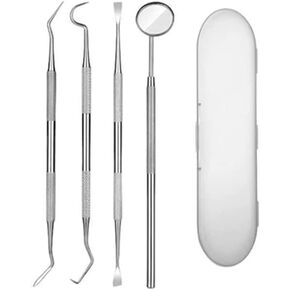Dental Tools,Dental Picks,Dental Tools Kit for Teeth Cleaning,Stainless Floss Picks for Dentist, Personal,Pets Oral Care with Oral Mirror Tooth Tartar Plaque Scraper Dental Probe with Case