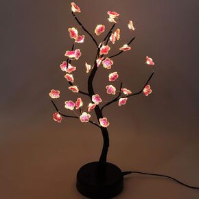 Cherry Blossom Tree Light Tabletop Artificial Flower Trees 15" Bonsai Tree Lights with 35 LED Cute Lamp Flower Light for Christmas Indoor Home Bedroom Office Living Room Wedding Party Decor