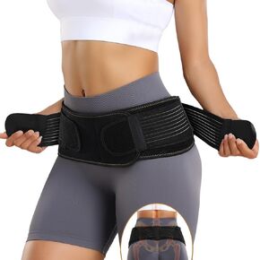 Sacroiliac SI Joint Hip Belt, Lower Back Support Relief from Si Joint, Sciatica, Pelvis, Back Pain, Fully Adjustable Hip Braces for Sacral Nerve, Hip Loc Tilt Up Belts Braces Women and Men