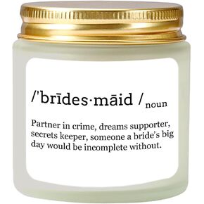 Scented Candle Bridesmaid Proposal Gifts - Lavender Soy Wax Candle - Maid of Honor Proposal Gifts - Will You be My Bridesmaid Gifts for Friends Girls Women 4oz