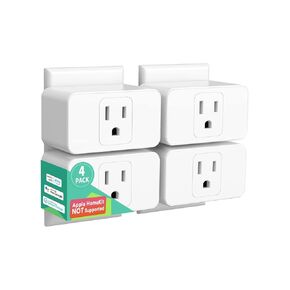 meross Matter Smart Plug Mini، FFS سهل الإعداد، منفذ ذكي للخصوصية بنسبة 100٪، حجم صغير، يدعم Apple Home، Alexa، Google Home مع الجدول الزمني والمؤقت، التطبيق والتحكم الصوتي، 2.4G Wi-Fi فقط (4 حزم)