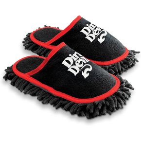 Dirt Devil Cleaning Slippers, Flexible Detachable Microfiber Washable Dusting Shoes, for Hard Floors and Baseboards, MD95000, Black