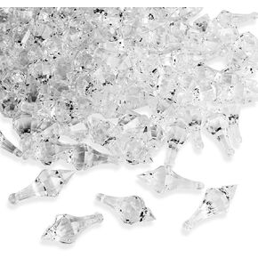 Super Z Outlet Acrylic Clear Ice Rock Diamond Chandelier Drops Crystals Treasure Gems for Table Scatters, Event, Wedding, Arts & Crafts, Birthday, Hanging Decoration Favor (112 Pieces)
