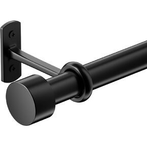 Curtain Rods for Windows, 32-144 Inch Black Rustic Curtain Rod Set, Modern Design Drapery Rods with Brackets Room Divider Rods, Industrial Window Rods For Indoor and Outdoor