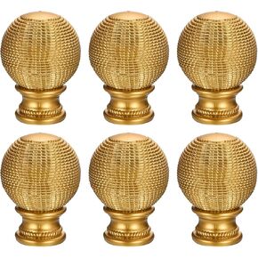 uxcell Curtain Rod Finials, 6Pcs Plastic Drapery Rail Pole Head Cap Rhombic Window Curtain Rail End Fits Dia. 26-28mm Curtain Rods (Gold)