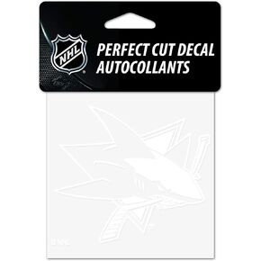 Wincraft NHL San Jose Sharks 4x4 Perfect Cut White Decal, One Size, Team Color