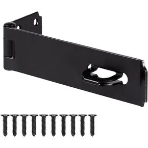 3 Inch Heavy Duty Door Locks Hasp Latch, Stainless Steel Security Packlock Clasp Hasp Lock Latch for Fence Gate, Gate, Shed Closet Cabinet, Black, 1 Pack