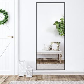NeuType 64"x21" Full Length Mirror Full Length Wall Mirror Full Length Body Mirror for Wall Large Wall Mirror Large Floor Mmirror Standing Mirror Hanging Mirror Matte Black Bathroom Mirror