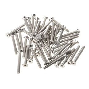 MroMax M8x40mm Flat Head Machine Screws Inner Hex Screw 304 Stainless Steel Fasteners Bolts Silver Tone 10Pcs