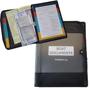 Boat Documents Organizer - Large Size Waterproof Case for Boat Papers - Keep All Documents Safe and Organized - The Boat Galley (Blue)