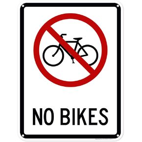 No Bikes Sign, 7x10 Inches, Rust Free .040 Aluminum, Fade Resistant, Made in USA by My Sign Center