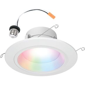 HALO 4 inch Color and Tunable White Slim Canless Smart Wi-Fi LED Recessed Downlight with WiZ Pro