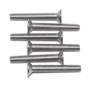 Fullerkreg 18-8 Stainless Steel Hex Drive Flat Head Screw M6 x 1 mm Thread, 100 mm Long,Packs of 5