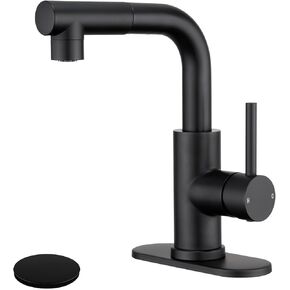 Bar Sink Faucet, Kitchen Faucets with Pull Out Sprayer, Gold Bathroom Faucet for RV/Camper/Bar Utility Faucet Brushed Gold