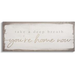 Stupell Industries You're Home Now Weathered Shabby Chic Sign, Design by Daphne Polselli, Tan, 24 x 10