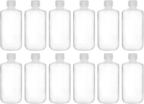 زجاجات كاشف EISCO 12PK، 250 مل - فم ضيق مع غطاء لولبي - بولي بروبيلين - مختبرات شفافة in Saudi Arabia