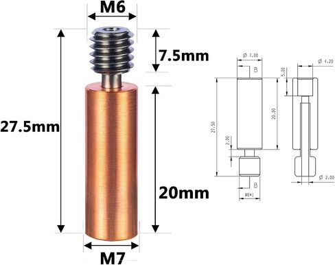 2-Pack Bimetal CR6 SE Heatbreak, High Temperature All Metal Titanium + Copper Throat Tube for Creality CR-6 SE/Max/CR-5 PRO 3D Printer Hot End Parts in Saudi Arabia