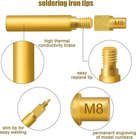 8 قطعة مجموعة الحرارة إدراج رؤساء تلميح ، أطراف لحام مدببة ل Fx888D ، رؤساء تلميح M2 M2.5 M3 M4 M5 M6 M8 مجموعة الحرارة إدراج ، مع صندوق in Kuwait