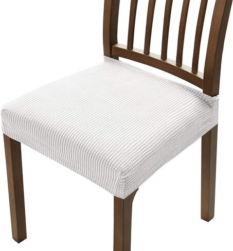 Chair Seat Covers Jacquard Removable Washable Chair Seat Slipcovers Anti-Dust Stretch Spandex Seater Cover Dining Room Upholstered Chair Protector(2 pcs, Jacquard Smoky Blue) in Saudi Arabia