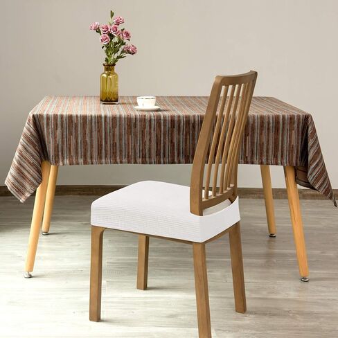 Chair Seat Covers Jacquard Removable Washable Chair Seat Slipcovers Anti-Dust Stretch Spandex Seater Cover Dining Room Upholstered Chair Protector(2 pcs, Jacquard Smoky Blue) in Saudi Arabia
