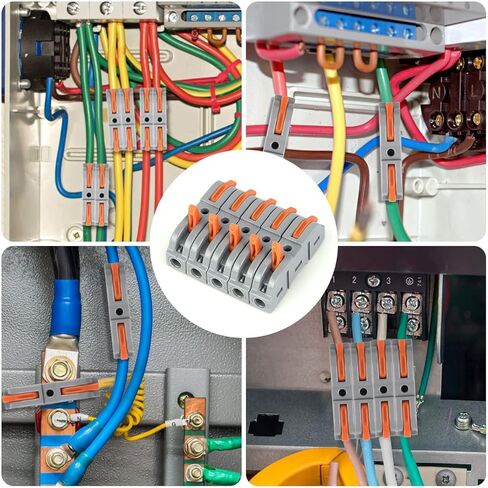 34PCS Lever Wire Connectors, SPL-1 Electrical Connectors, Compact Wire Connector into 2/3/4/5/6 Way Cable Connectors, Terminals Blocks for Circuit Inline 28-12 AWG, Flame Retardant PA/PC in Saudi Arabia