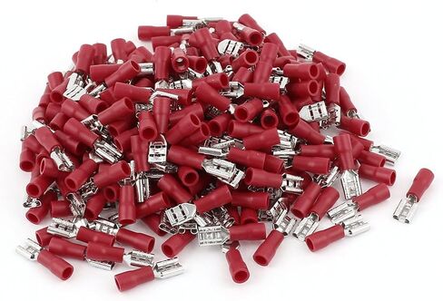 uxcell FDD1-187 أنثى موصل طرفي معزول مع 240 قطعة، أحمر in Saudi Arabia