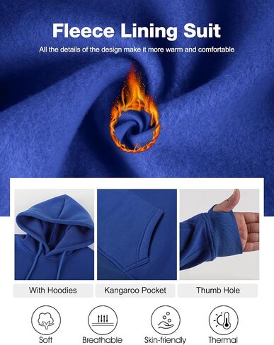 Flygo Womens Fleece 2 Piece Outfits Sweatsuit Crop Pullover Sweatshirt Joggers Pants Tracksuit Set(RoyalBlue-S) in Saudi Arabia