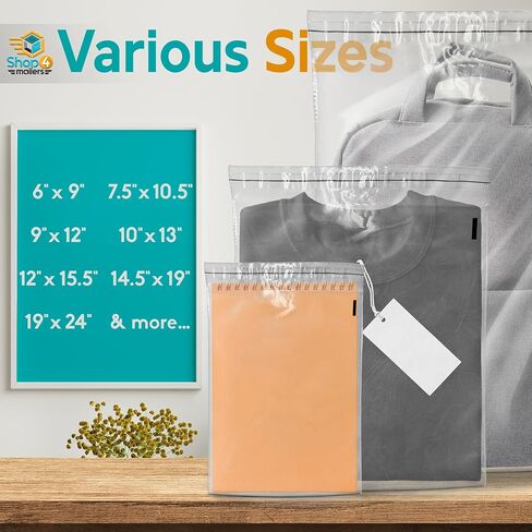 10 x 13 Clear Plastic Poly Bags 1.5 Mil Self Seal Packaging for Apparel, Jewelry, Documents, Prints, Gifts, Storage – Resealable (500 Pack) in Saudi Arabia