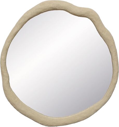 Bloomingville Polyresin Framed Organic Shaped Wall Mirror, Cream in Saudi Arabia