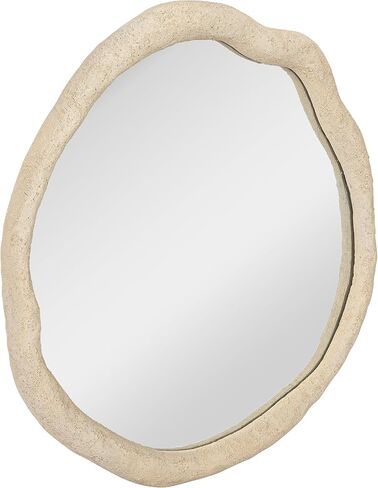 Bloomingville Polyresin Framed Organic Shaped Wall Mirror, Cream in Saudi Arabia