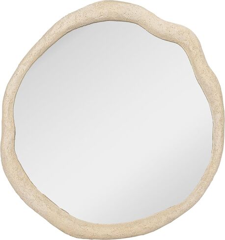 Bloomingville Polyresin Framed Organic Shaped Wall Mirror, Cream in Saudi Arabia