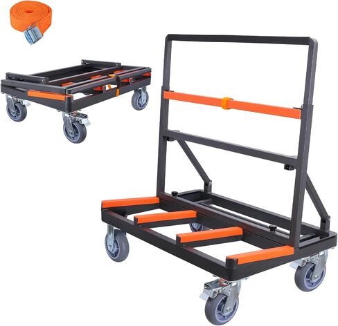 Folding Drywall Cart Heavy Duty,Panel Cart Load 2200 lbs Capacity,Drywall Dolly with Rubber Swivel Casters,Panel Dolly Handling Plywood Sheetrock Glass and Windows Service Cart in Saudi Arabia