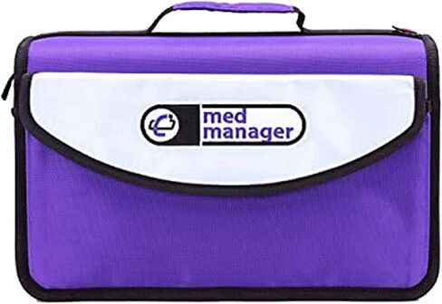 Med Manager by Case-It, Portable Pill Organizer Case, Travel Medication Bag, Holds Various Sized Pill Bottles, Great for Home Or Travel (Travel, Purple) in Saudi Arabia