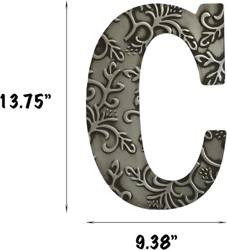 COLLECTIVE HOME - Metal Letters for Wall Decor, 13.75" Black Embossed Metal Alphabet, Antique Wall Decor, Farmhouse Wall Hanging Signs, Rustic Letters for Home Bedroom Office (&) in Saudi Arabia