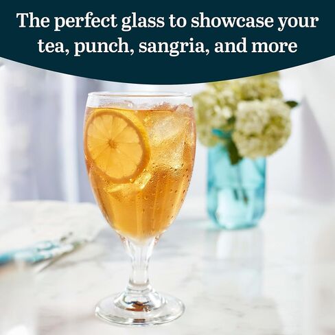 Libbey Classic Clear Glass Goblets Set of 12, Dishwasher Safe Drinking Goblets for Iced Tea, Sangria, and More, Ideal Goblet Glassware for Parties in Saudi Arabia