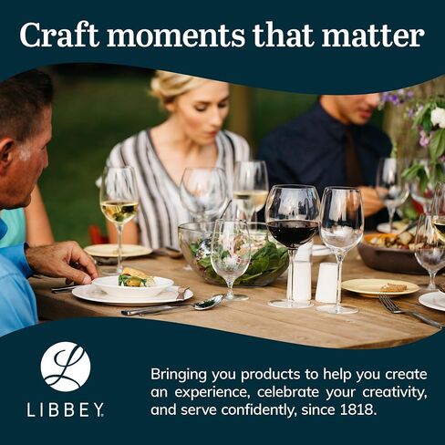 Libbey Classic Clear Glass Goblets Set of 12, Dishwasher Safe Drinking Goblets for Iced Tea, Sangria, and More, Ideal Goblet Glassware for Parties in Saudi Arabia